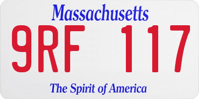 MA license plate 9RF117
