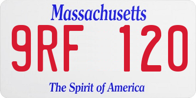 MA license plate 9RF120