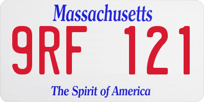 MA license plate 9RF121