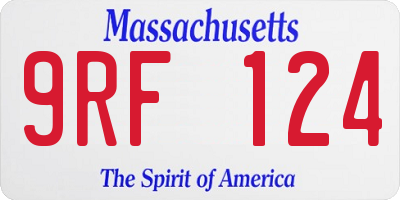 MA license plate 9RF124