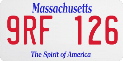 MA license plate 9RF126