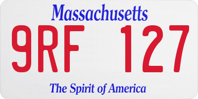 MA license plate 9RF127