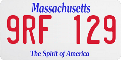 MA license plate 9RF129