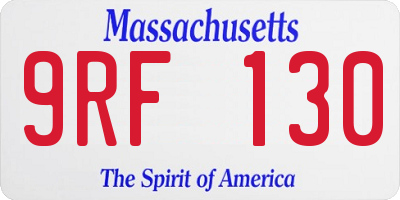 MA license plate 9RF130