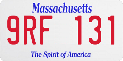 MA license plate 9RF131