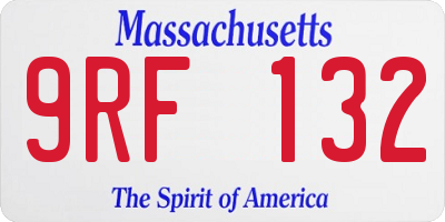 MA license plate 9RF132