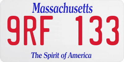 MA license plate 9RF133
