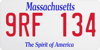 MA license plate 9RF134
