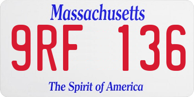 MA license plate 9RF136