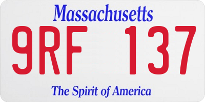 MA license plate 9RF137