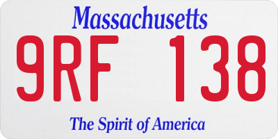 MA license plate 9RF138