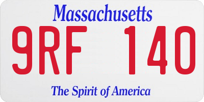 MA license plate 9RF140