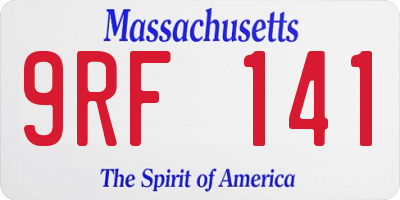 MA license plate 9RF141