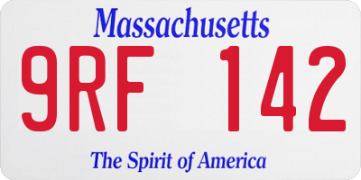 MA license plate 9RF142