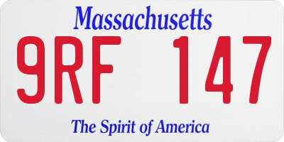 MA license plate 9RF147
