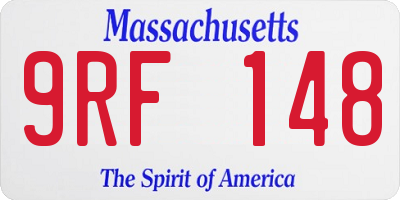 MA license plate 9RF148
