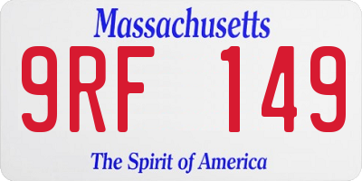 MA license plate 9RF149