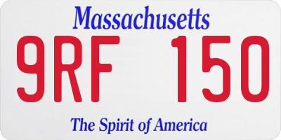 MA license plate 9RF150