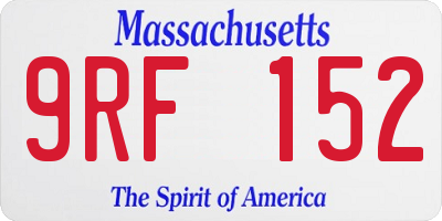 MA license plate 9RF152