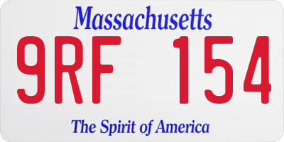 MA license plate 9RF154