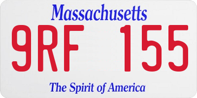 MA license plate 9RF155