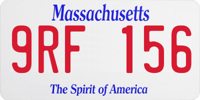 MA license plate 9RF156