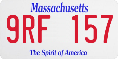 MA license plate 9RF157
