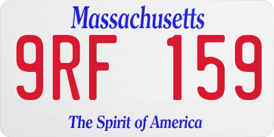 MA license plate 9RF159
