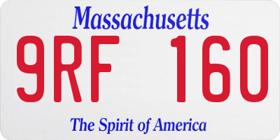 MA license plate 9RF160