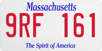 MA license plate 9RF161