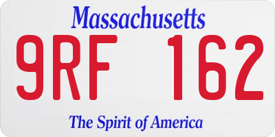 MA license plate 9RF162