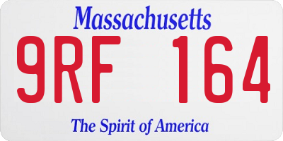 MA license plate 9RF164