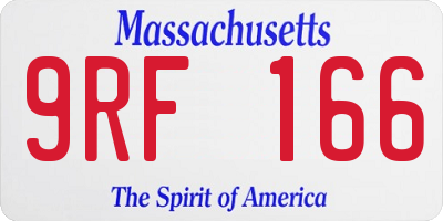 MA license plate 9RF166