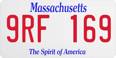 MA license plate 9RF169