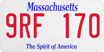 MA license plate 9RF170