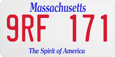 MA license plate 9RF171