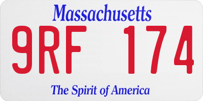 MA license plate 9RF174