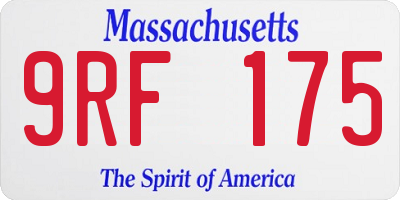 MA license plate 9RF175