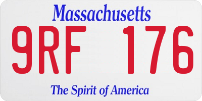 MA license plate 9RF176