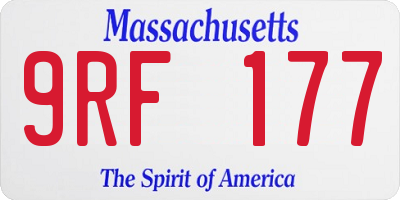 MA license plate 9RF177