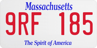MA license plate 9RF185