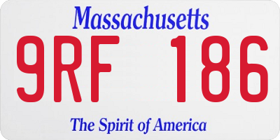 MA license plate 9RF186