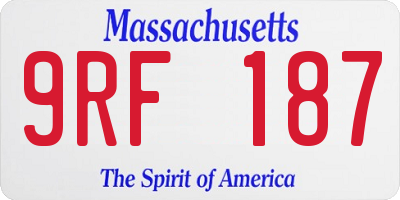 MA license plate 9RF187