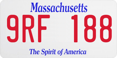 MA license plate 9RF188