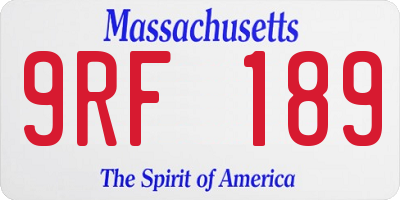 MA license plate 9RF189