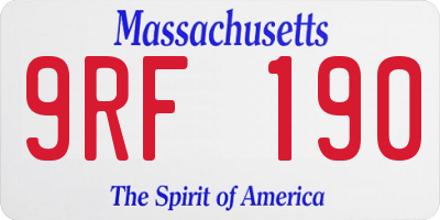 MA license plate 9RF190