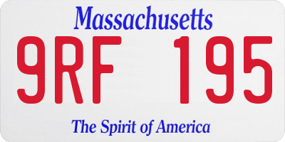 MA license plate 9RF195