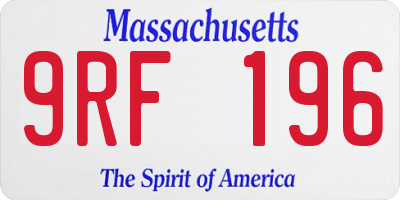 MA license plate 9RF196