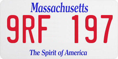 MA license plate 9RF197