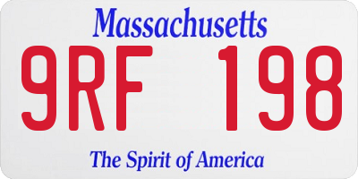 MA license plate 9RF198